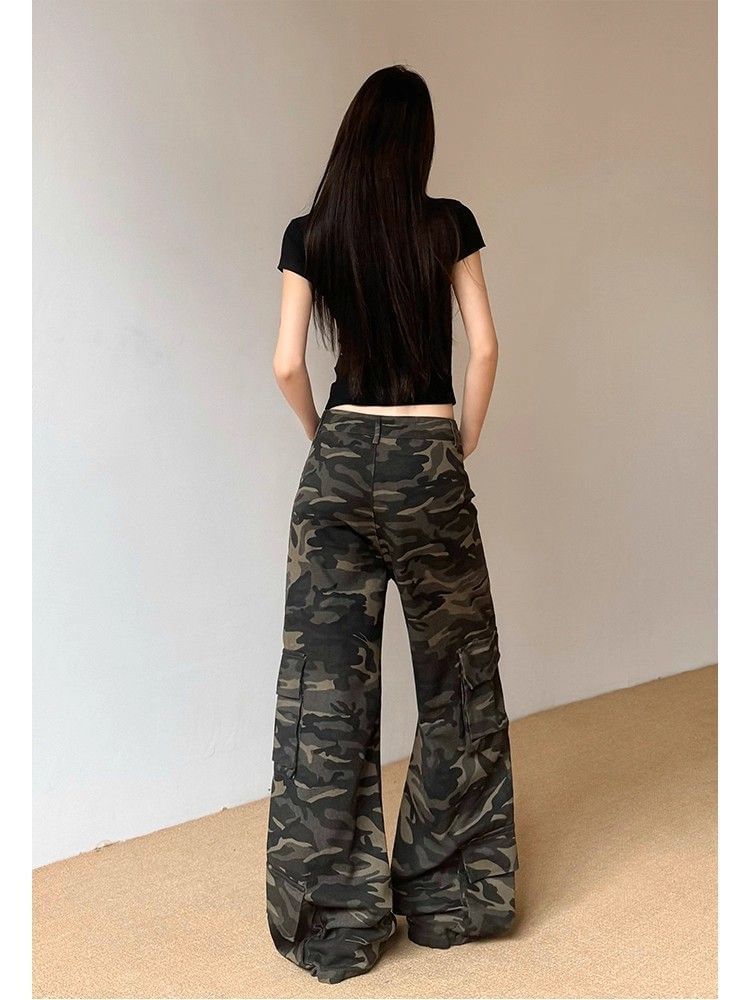 Low Waist Camouflaged Baggy Cargo Pants