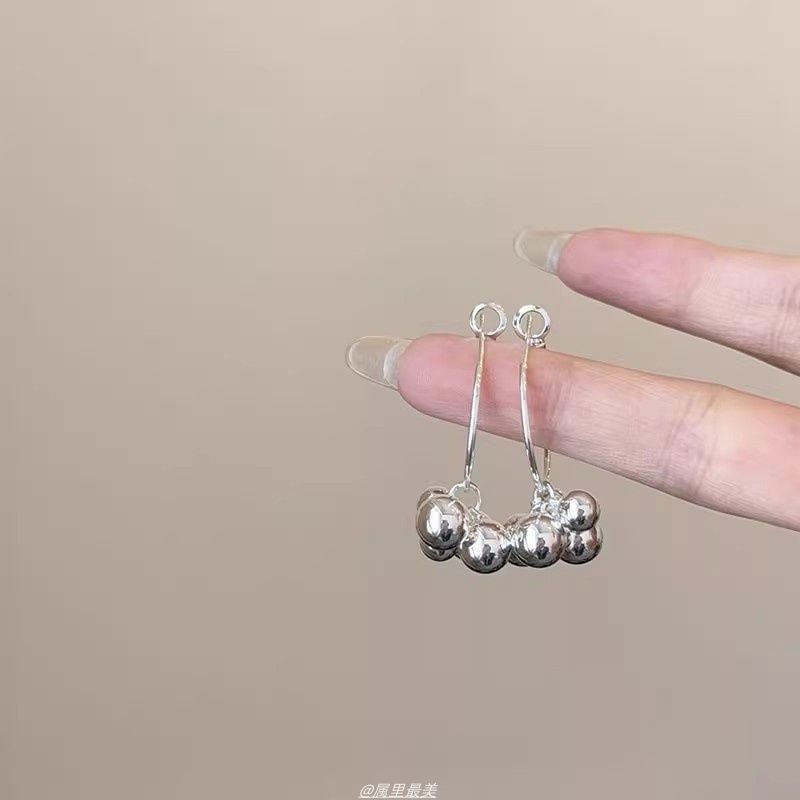 Bead Earring Alloy Polished Drop