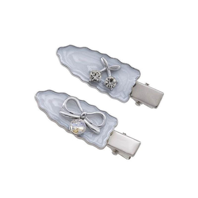 Cherry Bow Set Rhinestone / Hair 2: of Alloy Clip