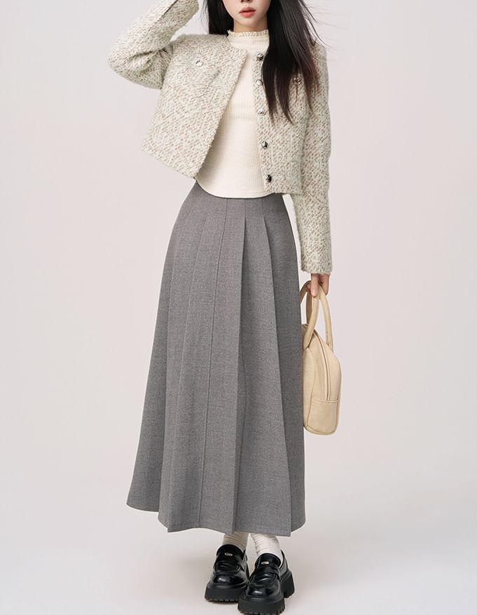 Button-Up Tweed Jacket