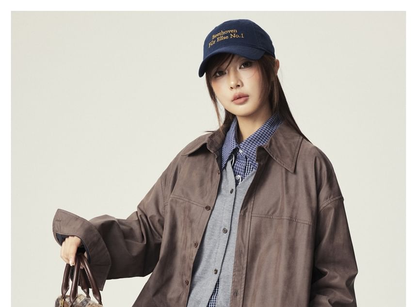 Oversized Faux Leather Shirt Jacket