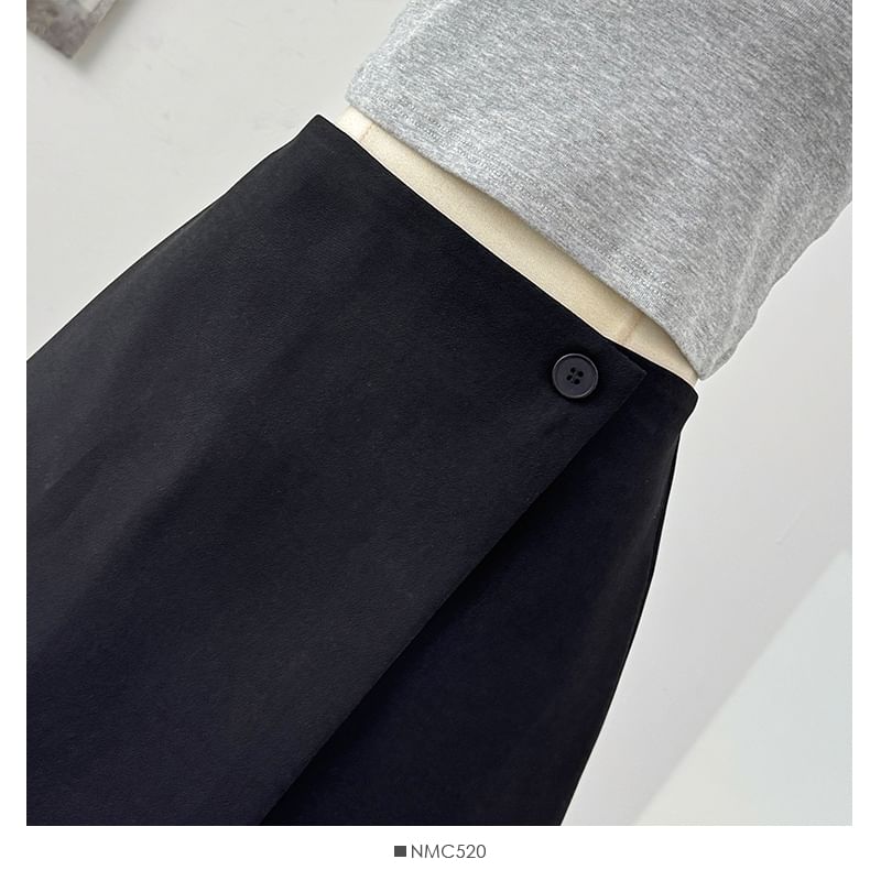 Low Rise Wrapped Plain Mini Skirt