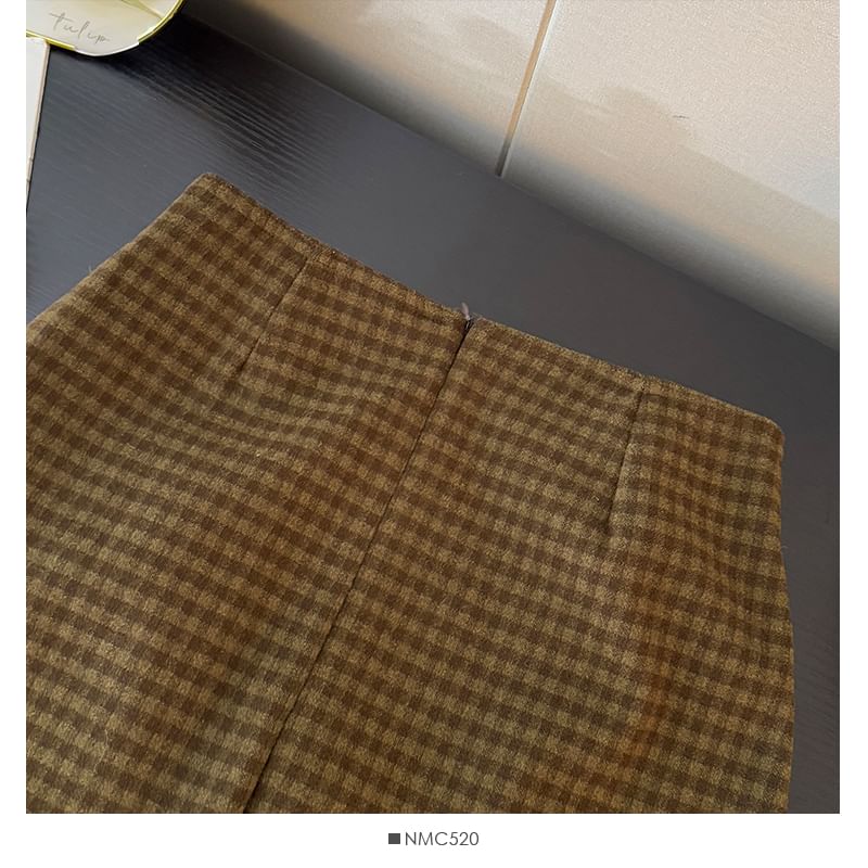 Gingham Mini A-Line Skirt