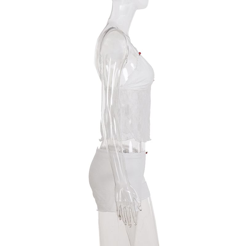 V-Neck Camisole with Lace Detail
