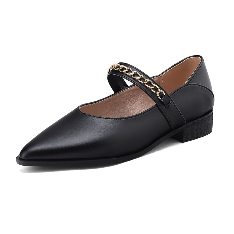 Pointy Chained Loafers