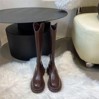 Boots Plain Platform Tall