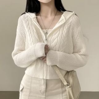 Hooded Zip-Up Cardigan
