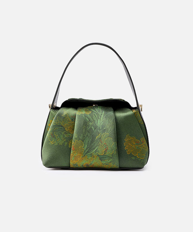 Embroidered Bag Silk Retro Green New Tote