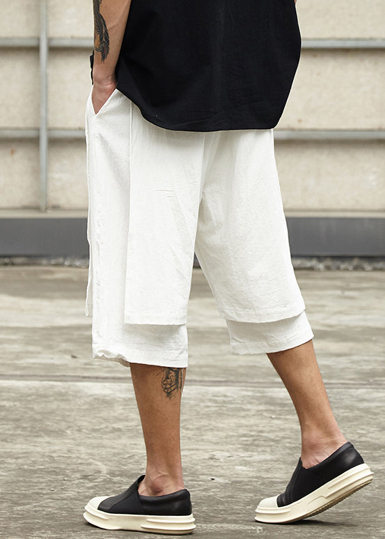 Pieces Summer Two Men False Shorts Cotton White Pockets New