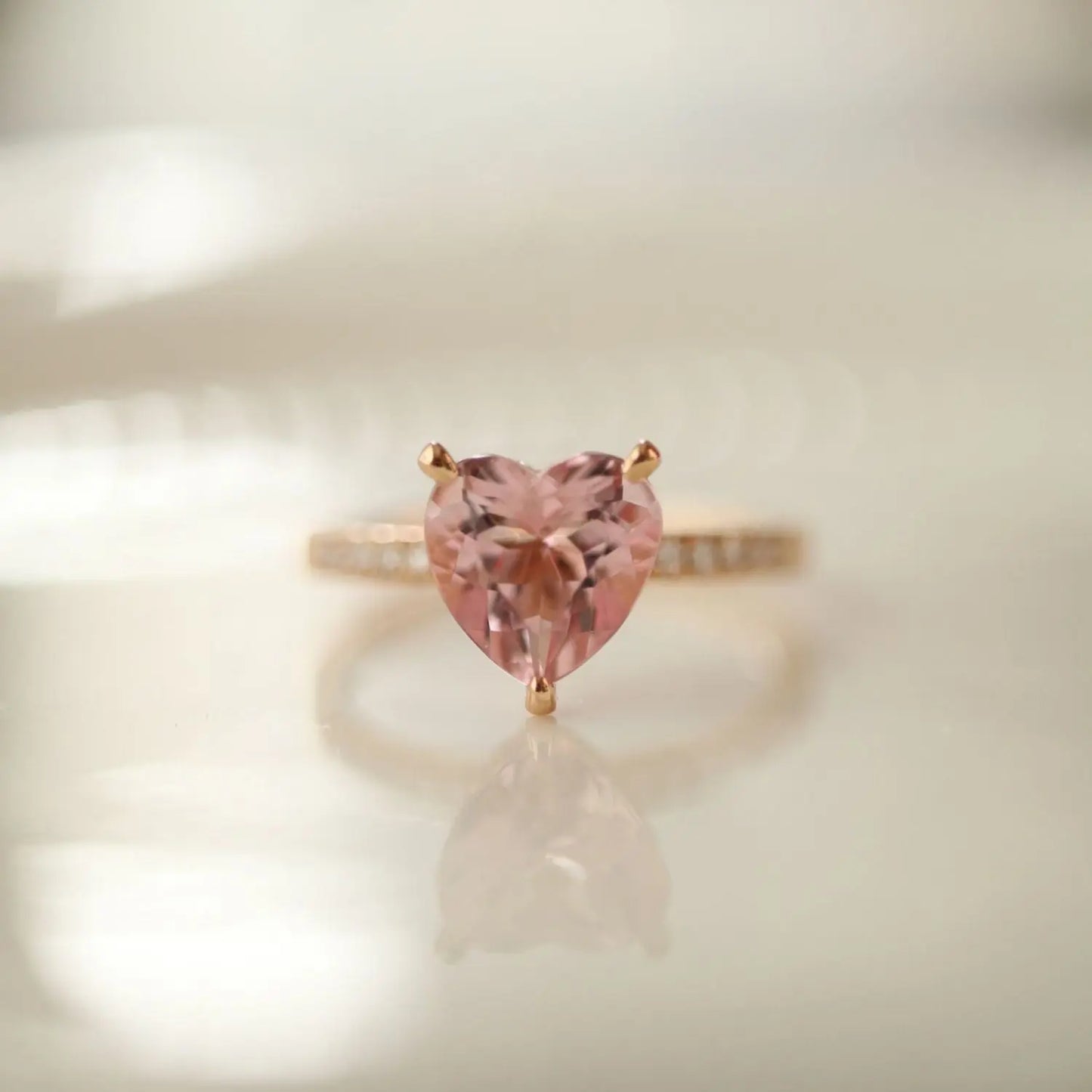 Pink Paris Heart 925 Ring LIN41