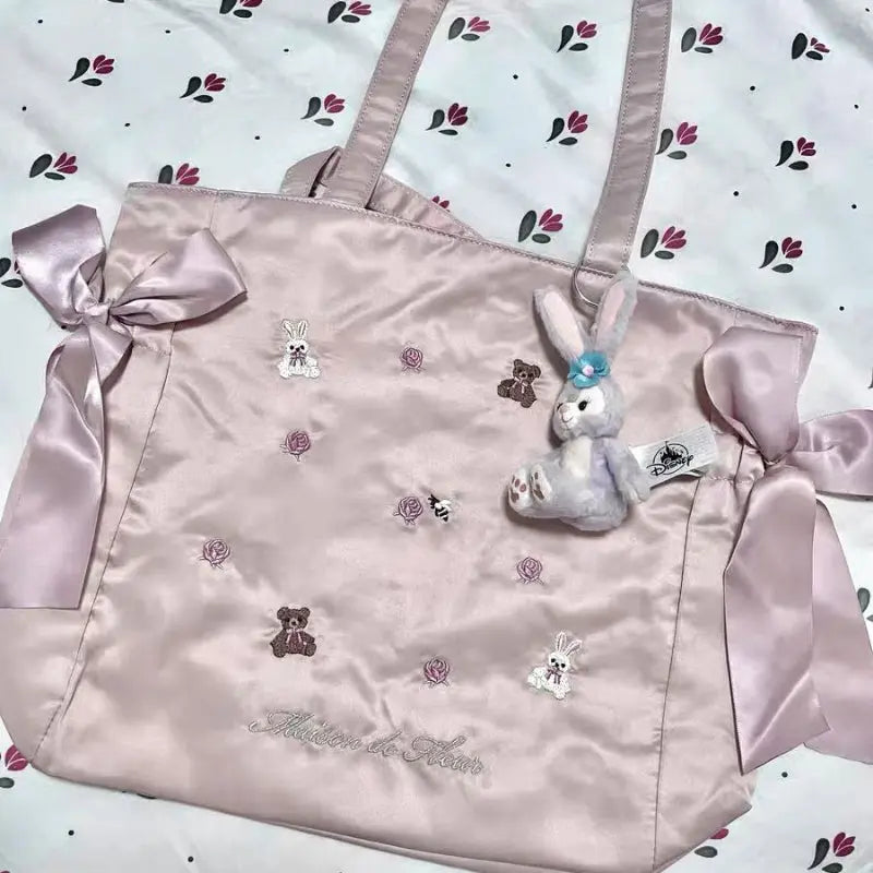 Kawaii Aesthetic Y2K Cute Fairy Pink Rabbit Bear Bow Handbag spreepickyshop