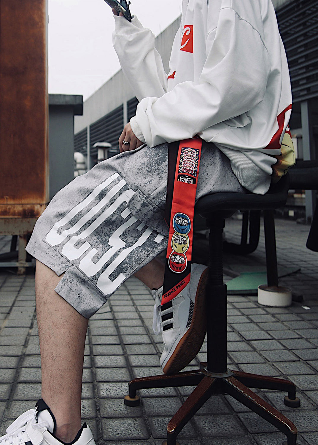 Waist Retro Shorts Mens Print Elastic Pockets Summer Blue