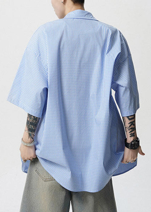 Shirts Blue Cotton Mens Peter Summer Stylish Print Collar Pan