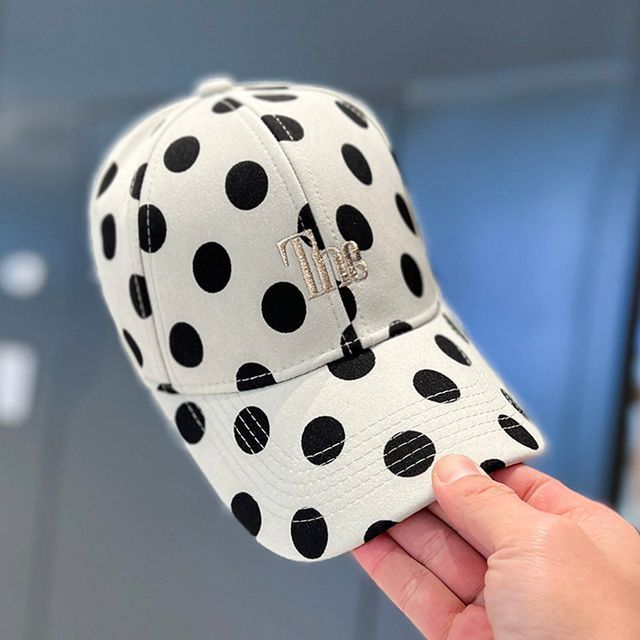 Embroidered Cap Lettering Baseball Polka Dot