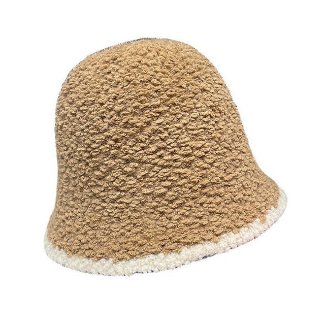 Faux Hat Shearling Contrast Trim Bucket
