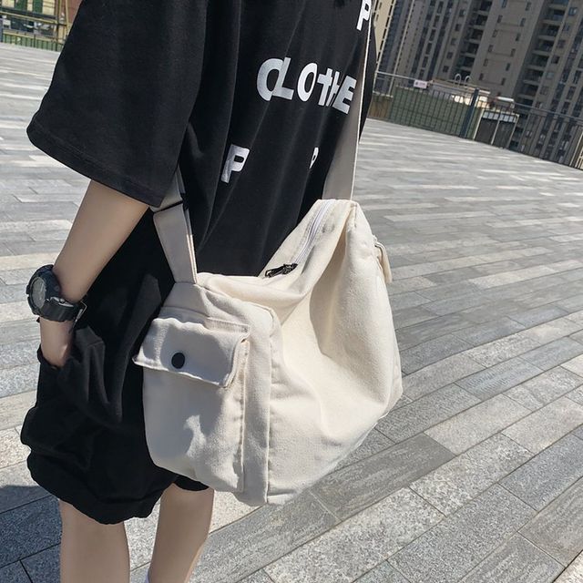 Canvas Bag Plain Crossbody