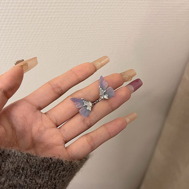 Rhinestone Cuff Earring Butterfly