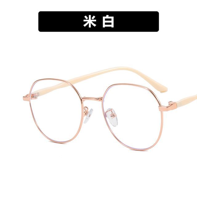 Frame Eyeglasses Light Blocking Round Blue