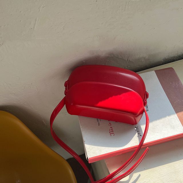 Leather Crossbody Buckled Faux Bag Flap