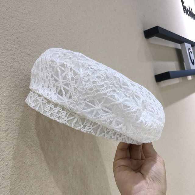 Cutout Embroidered Beret