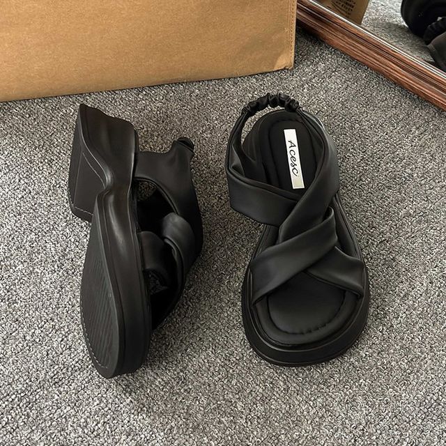 Sandals Slingback Knot Platform