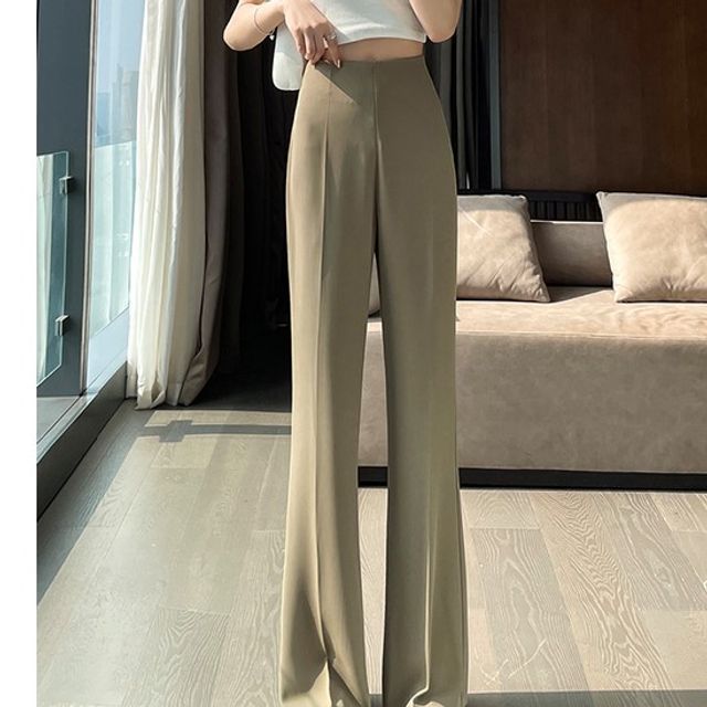 Designs) Pants High Flared (Various Rise Plain