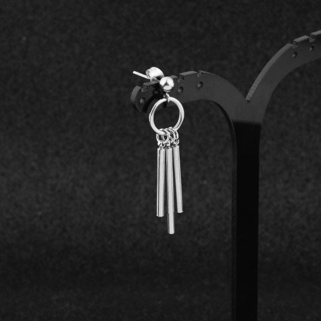 Bar Drop Hoop Earring / Ear Stud / Clip-On Earring