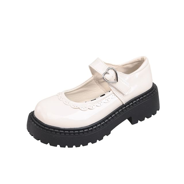 Jane Heart Shoes Mary Buckled Platform