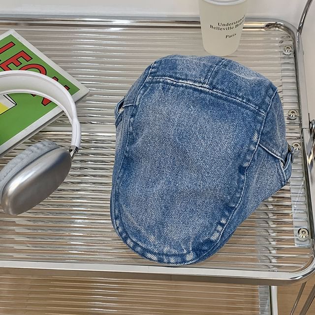 Washed Flat Cap Denim