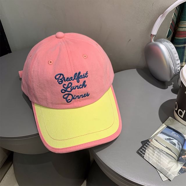 Cap Tone Lettering Two Embroidered Baseball