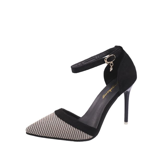 Ankle Pointy Strap Stiletto Heel Sandals