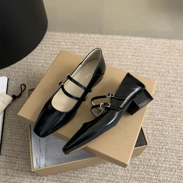 Chunky Shoes Heel Jane Mary