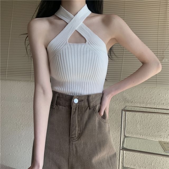 Cross Crop Plain Top Strap