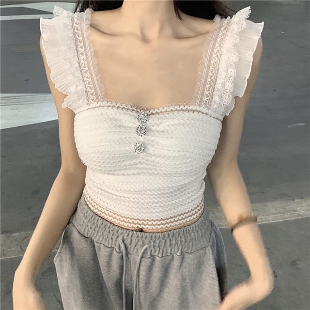 Plain Neck Top Square Tank Crop