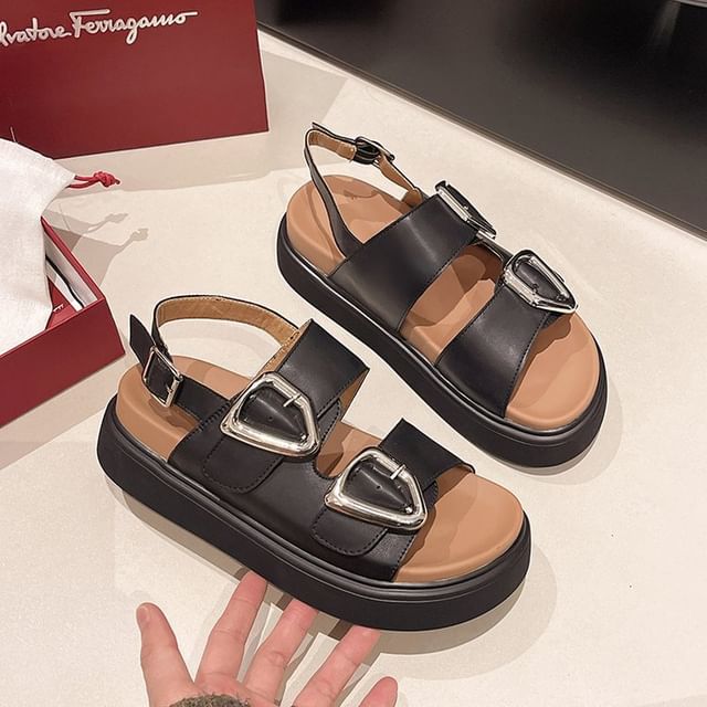 Platform Buckled Sandals Slingback