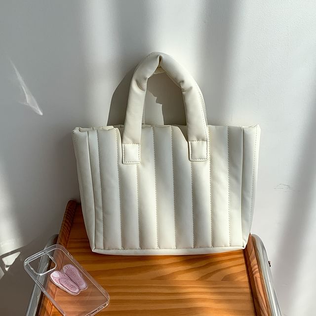 Quilted Plain Tote Bag