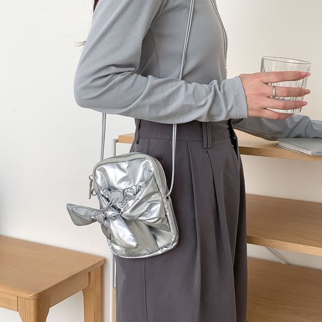 Crossbody Nylon Bow Bag