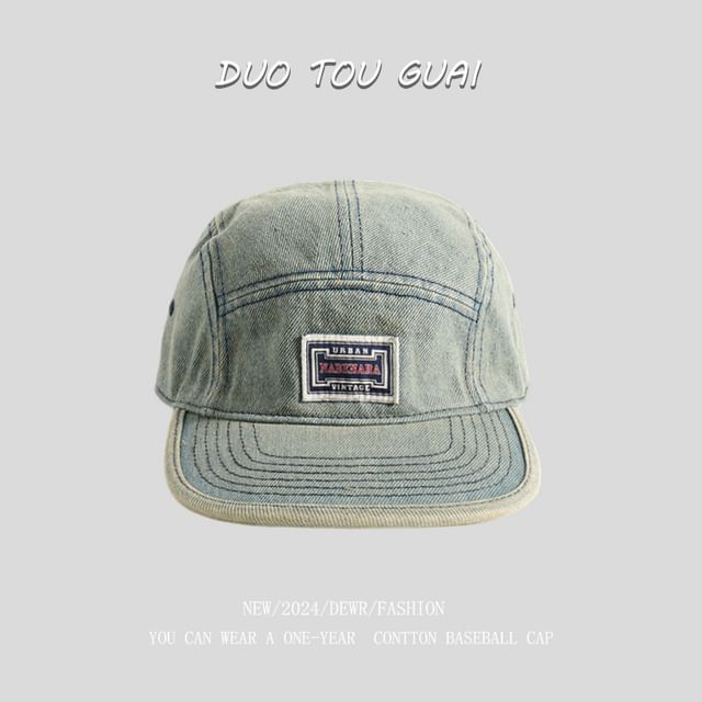 Baseball Denim Cap Washed Applique