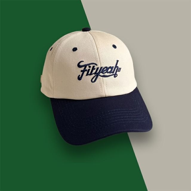 Embroidered Panel Lettering Cap Baseball