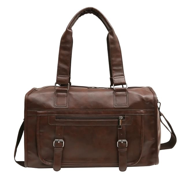 Carryall Bag Plain Leather Faux