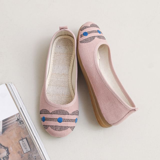 Flats Flower Embroidered
