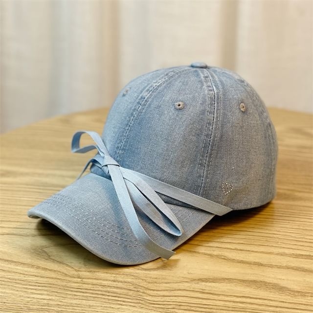 Baseball Washed Cap Bow Denim