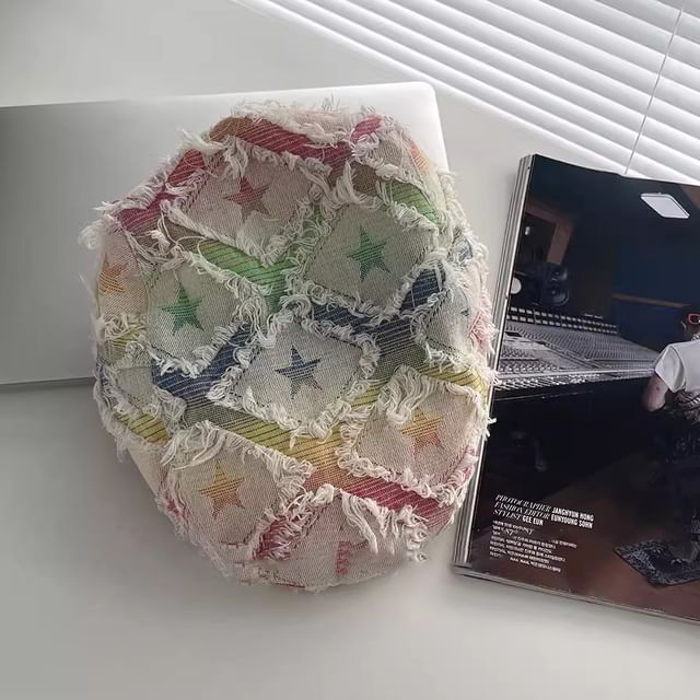 Newsboy Distressed Patchwork Hat Cabbie