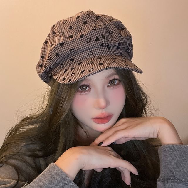 Print Newsboy Heart Cap