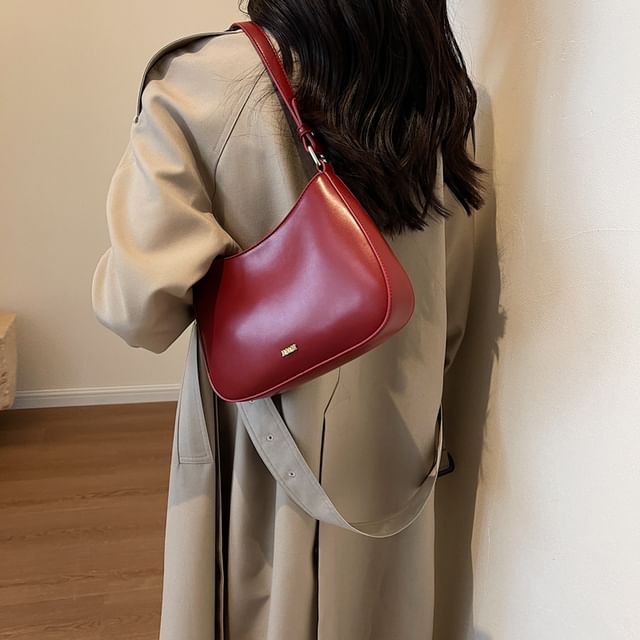 Bag Leather Faux Plain Shoulder