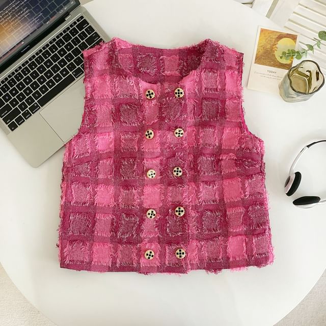 Checkerboard Double-Breasted Vest