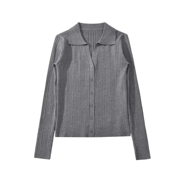 Extended Sleeve V-Cut Simple Ribbed Knit Sweater Coat