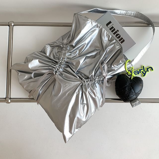 Bow Bag Plain Shopper Drawstring