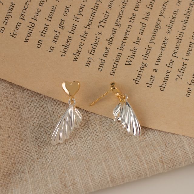 Alloy Heart Tail Fish Drop Earring