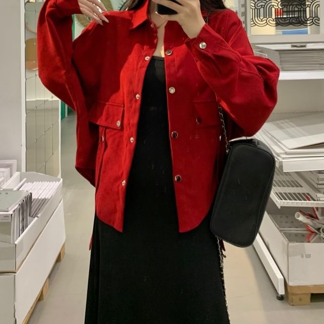 Sleeveless Scoop Neck Plain Maxi A-Line Dress / Long-Sleeve Collared Plain Button Shirt